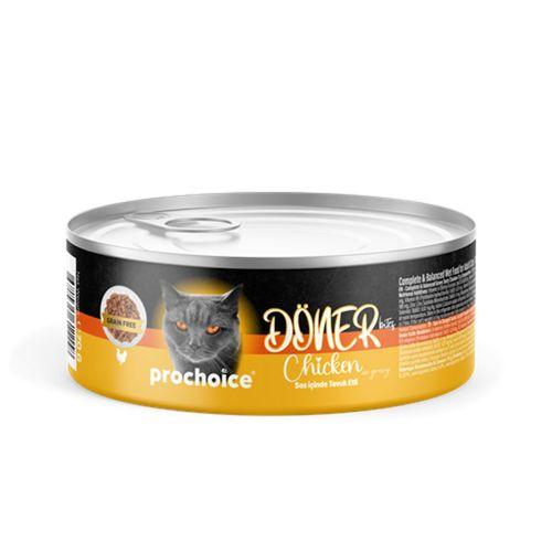 Prochoice Döner Chicken, Sos İçinde Tavuk Etli Tam & Dengeli Yetişkin Kedi Konservesi 12x70 gr