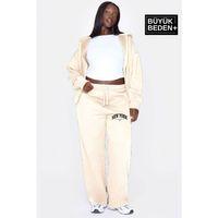 Kadın Büyük Beden New York Baskılı İnce Eşofman Altı SPR25BEAK47