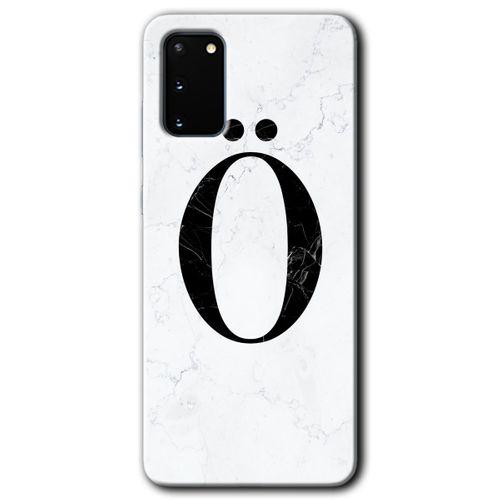 Galaxy S20 Kılıf HD Desen Baskılı Arka Kapak - Beyaz Mermer Desenli Ö Harfi