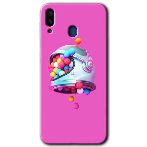 MRCİLETİSİM Samsung Galaxy M10 Kılıf HD Desen Baskılı Arka Kapak + Temperli Cam - Uzay Başlığı