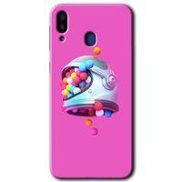 MRCİLETİSİM Samsung Galaxy M10 Kılıf HD Desen Baskılı Arka Kapak + Temperli Cam - Uzay Başlığı