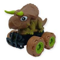 Sürtmeli Dinazor Arabalar 12 cm - H-20 - Triceraptors -Kahverengi