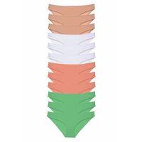 12 adet Süper Eko Set Likralı Kadın Slip Külot Gri Beyaz Pudra Yeşil