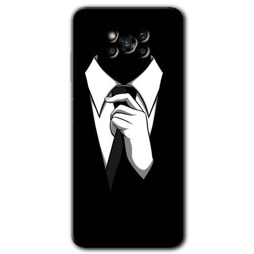 MRCİLETİSİM Poco x3 Pro Kılıf Baskılı Kapak - Smokin + 5D Tam Kaplayan Cam