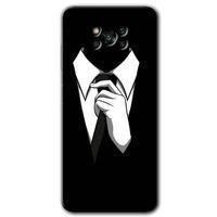 MRCİLETİSİM Poco x3 Pro Kılıf Baskılı Kapak - Smokin + 5D Tam Kaplayan Cam