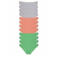 12 adet Süper Eko Set Likralı Kadın Slip Külot Gri Pudra Yeşil