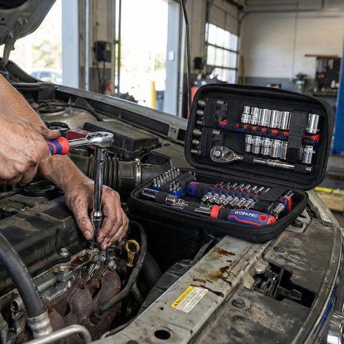 WORKPRO WP209006 84 Parça 3/8’’ 1/4’’ CR-V Metrik/İnç Profesyonel Lokma ve Bits Uç Takımı