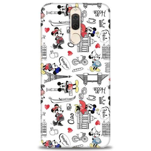 Huawei Mate 10 Lite Kılıf HD Baskılı Kılıf - Mickey Şehirde + Tam Ekran Koruyucu