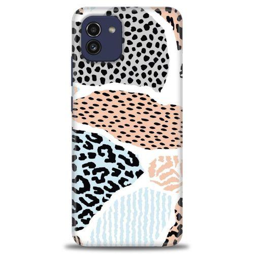 Samsung Galaxy A03 Kılıf HD Baskılı Kılıf - Benekli Renkler + Tam Ekran Koruyucu