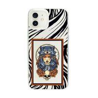 iPhone 12 Warrior Woman Premium Şeffaf Silikon Kılıf Beyaz Baskılı