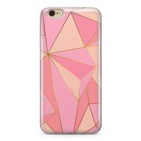 Apple iPhone 6 6s Kılıf Elmas Pembe Arka Kapak Koruma Desenli Full Koruyucu