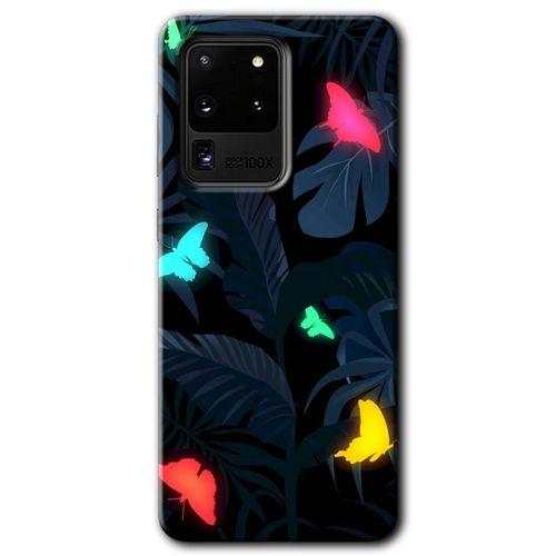 Galaxy S20 Ultra Kılıf HD Desen Baskılı Arka Kapak - Lighter Butterfly + Kırılmaz Cam