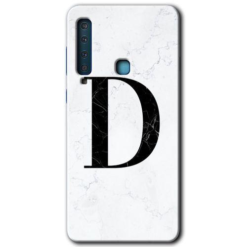 Potkal Hediye Fabrikası Samsung Galaxy A9 2018 Kılıf HD Desen Baskılı Arka Kapak - Beyaz Mermer Desenli D Harfi