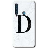 Potkal Hediye Fabrikası Samsung Galaxy A9 2018 Kılıf HD Desen Baskılı Arka Kapak - Beyaz Mermer Desenli D Harfi