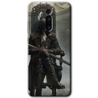 MRCİLETİSİM Xiaomi Mi 9T Kılıf Baskılı Kapak - Bloodborne Hunters + 5D Tam Kaplayan Cam