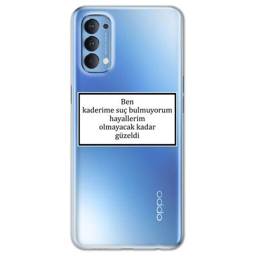 Oppo Reno 4 Kılıf HD Yazı Baskılı Silikon Arka Kapak - Yazı 5