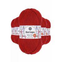 5 Adet Baby One Tüylenmeyen El Örgü İpi Yünü Koyu Kırmızı K129