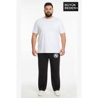 Erkek Büyük Beden N Logo Baskılı Rahat Kesim Paça Reçme ince Eşofman Altı SPR26EA952-4