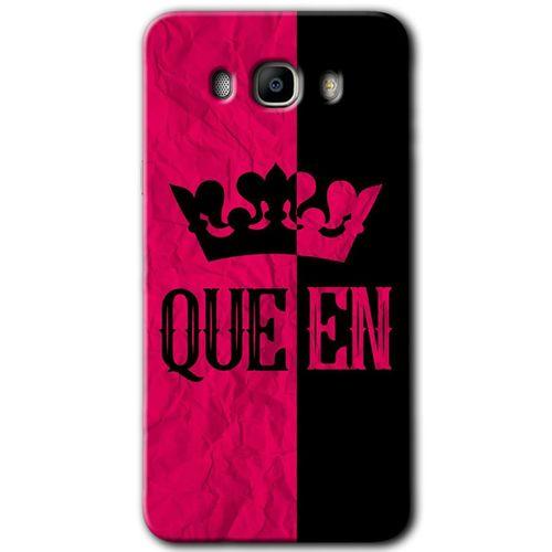 MRCİLETİSİM MRCİLETİSİM Samsung Galaxy J7 2016 Kılıf HD Desen Baskılı Arka Kapak + Temperli Cam - Queen