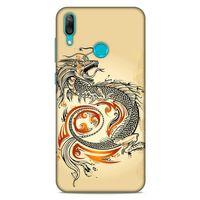 Huawei Y7 2019 Kılıf Dragons (27) Tasarımlı Kılıf Siyah Ejderha Dövmesi