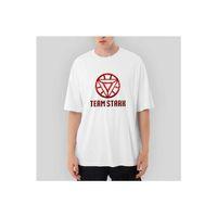 Iron Man Team Stark Oversize Beyaz Tişört