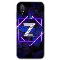 Vestel E5 HD Baskılı Kılıf + 9D Tam Ekran Koruyucu - Dark Neon Yaprak Z Harfi