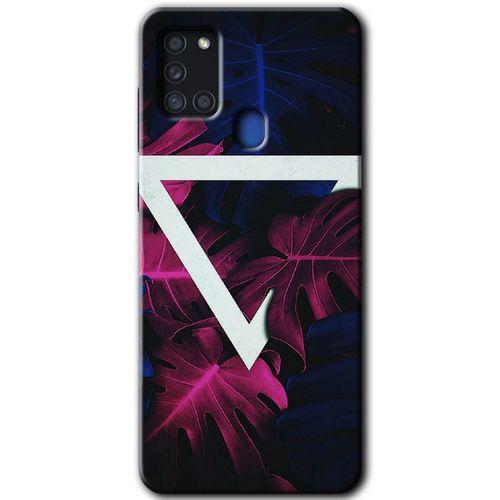 Samsung Galaxy A21s Kılıf Baskılı Kapak - Mekanik Yaprak + 5D Tam Kaplayan Cam