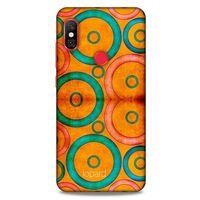 Xiaomi Redmi Note 6 Pro Kılıf Pastel Renkler (39) Liquid Crystal Kılıf Turuncu Yeşil