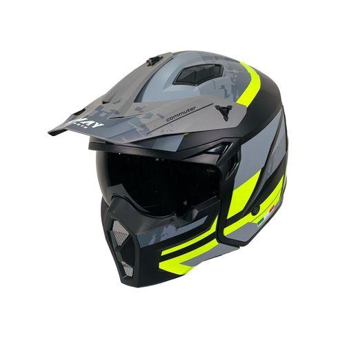 Kask Fullface X1 Seul Track Sway Gri-Siyah-Neon Yeşil L