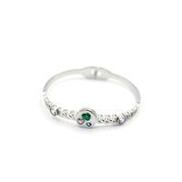 Taşlı Kalp Bilezik - Gümüş