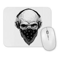 Skull Branca Feminina e Masculina Mouse Pad