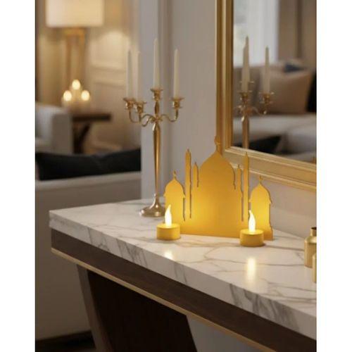 3d Ramazan Cami Dekor 2 Mumlu Işıklı Masa Üstü Biblo