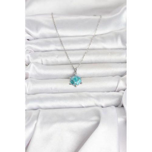 316L Çelik Zincir Gümüş Renk Kaplumbağa Model Kadın Kolye