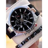 Daniel Klein Erkek Kol Saati 30 Metre Suya Dayanıklı Silikon Kordon + Bileklik Hediyeli VS.BLKT.0713