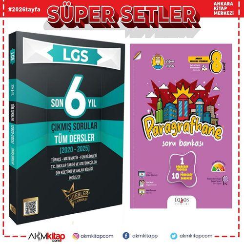 Liderler Karması LGS Son 6 Yıl Tüm Dersler Çıkmış Sorular ve Lodos Paragrafhane Soru Bankası Seti 2 Kitap