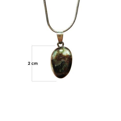 Turmalin Doğal Taşı Zincirli El Yapımı Kolye Uç: 2 cm Zincir: 20 cm Kutulu