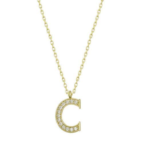 Lucky Life 925 Ayar Gumuss  Gold C Harfi Lucky Life Lucky Life Kadın Kolye