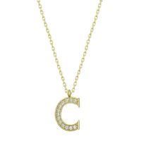 Lucky Life 925 Ayar Gumuss  Gold C Harfi Lucky Life Lucky Life Kadın Kolye