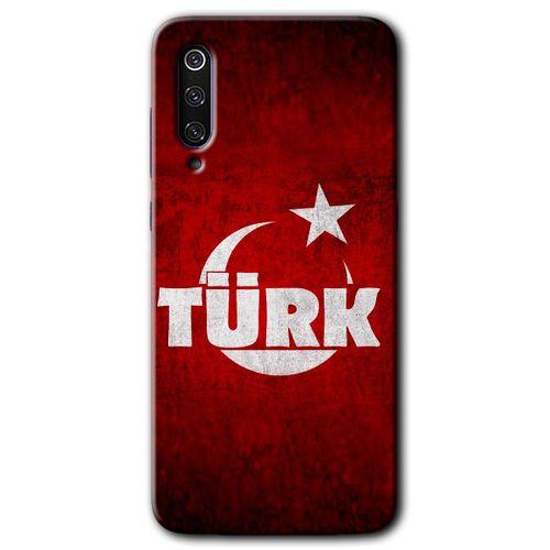 Xiaomi Mi 9 SE HD Baskılı Kılıf + 9D Tam Ekran Koruyucu - Ayyıldız Türk