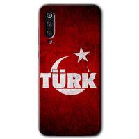 Xiaomi Mi 9 SE HD Baskılı Kılıf + 9D Tam Ekran Koruyucu - Ayyıldız Türk