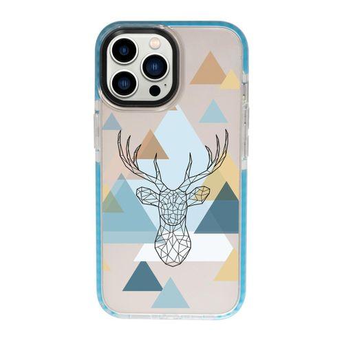 iPhone 13 Pro Polygon Deer Candy Bumper Darbe Emci Silikonlu Telefon Kılıfı
