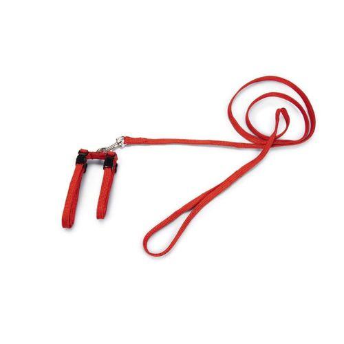 Beeztees Kedi Göğüs Tasması ve Gezdirme Kayışı, 130cm, Kırmızı