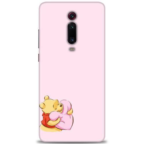 Xiaomi Mi 9T Kılıf HD Baskılı Kılıf - Winnie the Pooh Kalpli + Tam Ekran Koruyucu