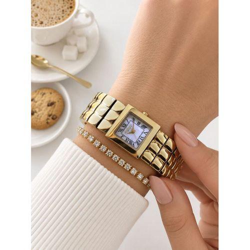 Dice Kayek Premium Vintage Kadın Kol Saati Gold Çelik Kordon 5 ATM Su Geçirmez Bileklik Hediyeli D20