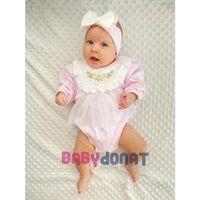 Çiçek Nakışlı Tüllü Bandanalı Kız Bebek Romper