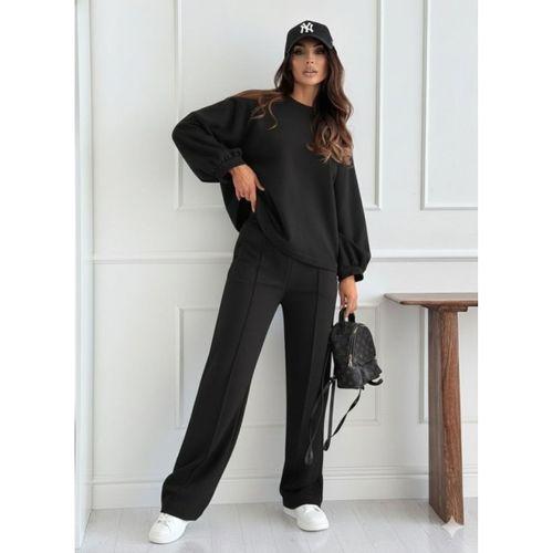 Kadın Uzun Kollu Geniş Kesim Modal Bluz Ve Pantolon Ikili Takım