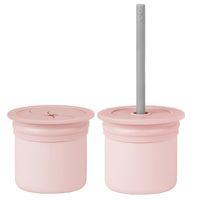 OiOi OiOi Ham+Hüp Pipetli Silikon Bardak Seti Pinky Pink / Powder Grey