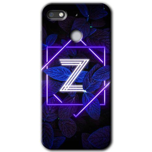General Mobile GM 8 Go HD Baskılı Kılıf + 9D Tam Ekran Koruyucu - Dark Neon Yaprak Z Harfi