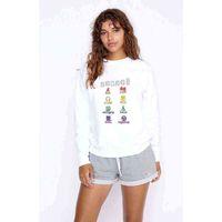 Sense8 Minimalist Symbols & Name Colour Baskılı Beyaz Kadın Sweatshirt