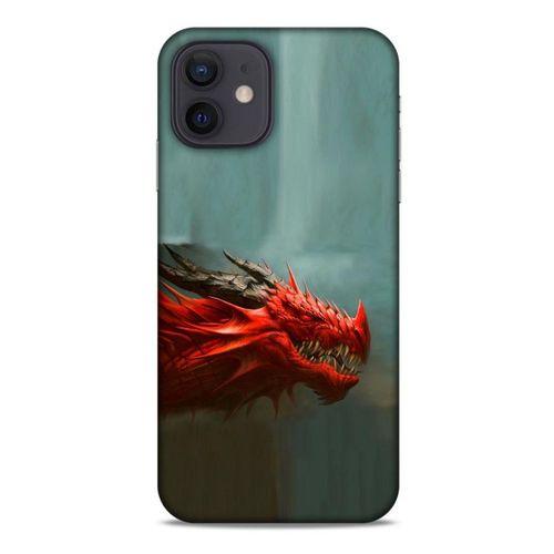 Apple iPhone 12 Kılıf Dragons (17) Tasarım Kılıf Siyah Boynuzlu Ejderha